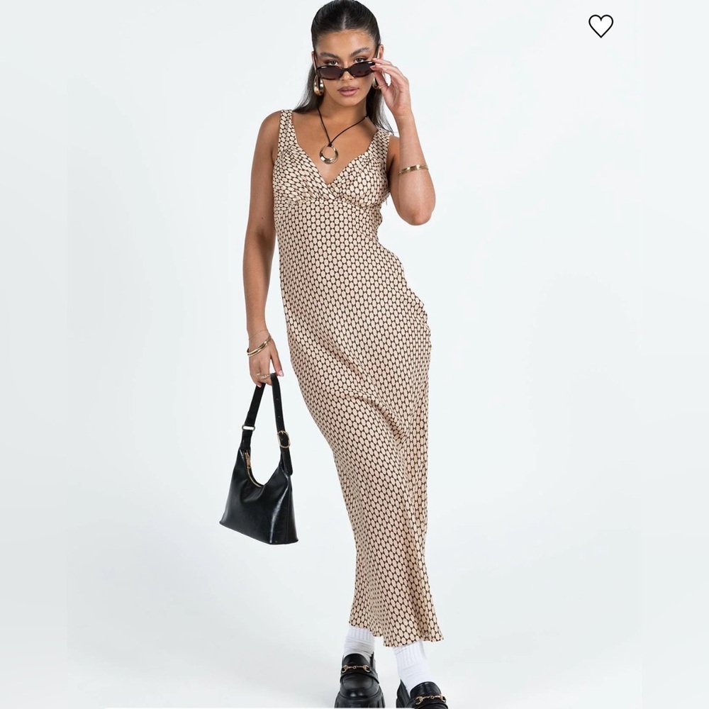 Princess Polly Brown and White Maxi Dress